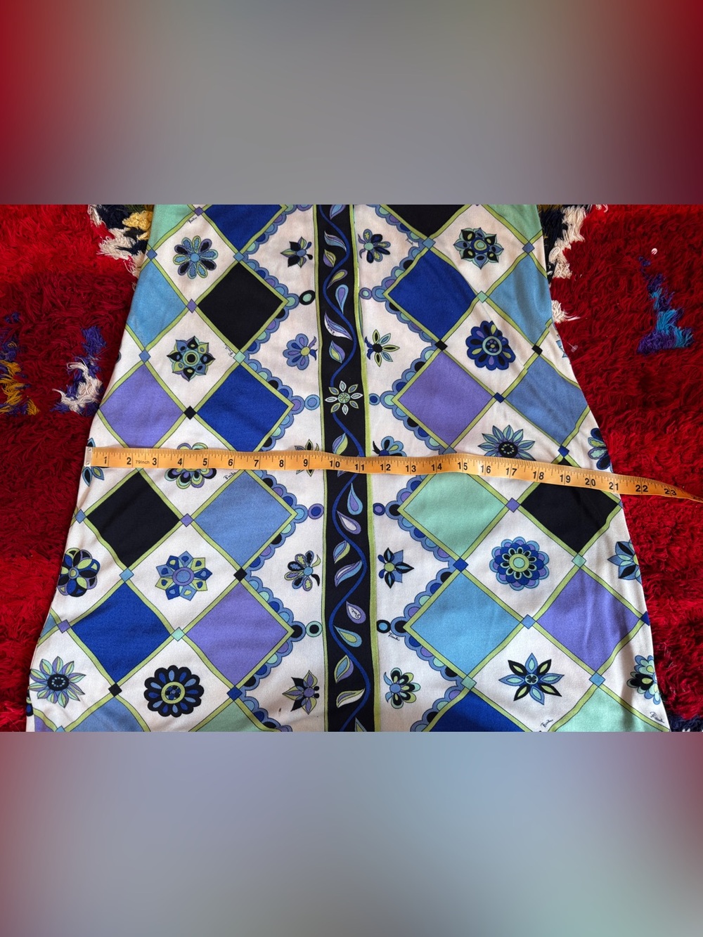 70s Vintage Emilio Pucci Geometric Print Dress Sz M - Picture 9 of 10